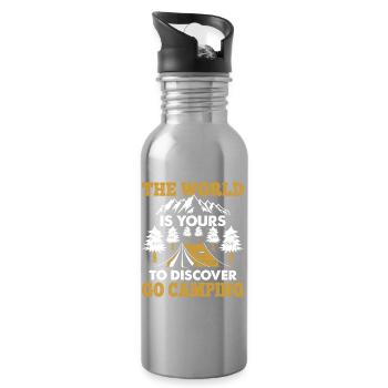 Camping - Water bottle with straw - silver - Right
