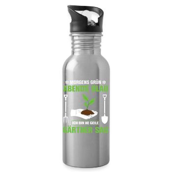 Jardinier Jardinage Jardinage Jardinage Jardinage - Gourde avec paille intégrée - argent clair - Droite