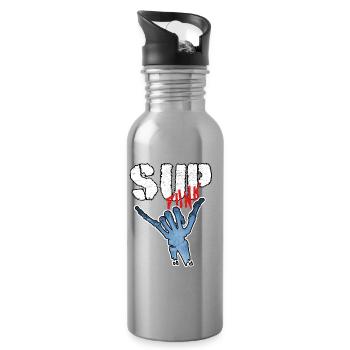 SUP - Trinkflasche mit integriertem Trinkhalm - Lightsilver - Rechts