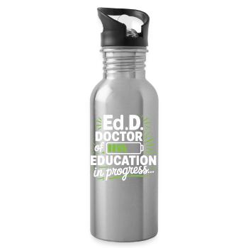 Doctorat en éducation en cours - Gourde avec paille intégrée - argent clair - Droite