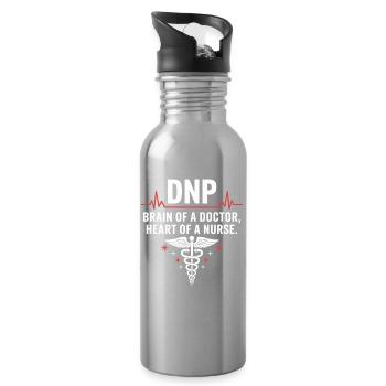 DNP Brain Heart Caregiver - Water bottle with straw - silver - Right