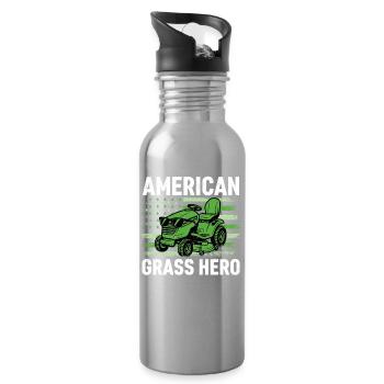 American Grass Hero - Trinkflasche mit integriertem Trinkhalm - Lightsilver - Rechts