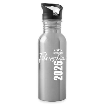 Driver's license passed in 2026 - test - success - Water bottle with straw - silver - Right