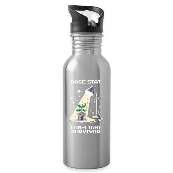 Survivant en basse lumière | Plantes Gamer Dicton - Gourde avec paille intégrée - argent clair - Droite