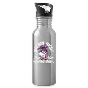 Nicht stur nur Meinungsstabil - Trinkflasche mit integriertem Trinkhalm - Lightsilver - Rechts