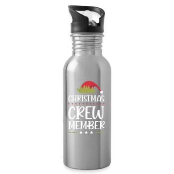 Weihnachten Crew Christmas - Water bottle with straw - silver - Right