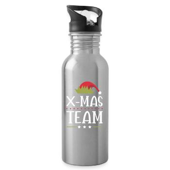 X-Mas Team - Water bottle with straw - silver - Right