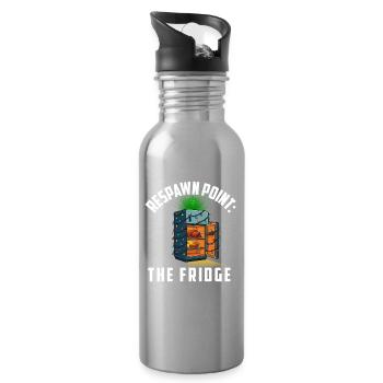 Respawn Point The Fridge Gaming Lover Gamer Xmas - Water bottle with straw - silver - Right