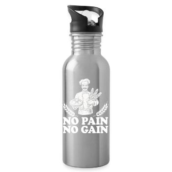 Pain Boulangerie Humour Boulanger - Gourde avec paille intégrée - argent clair - Droite