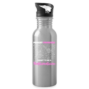 I Want to Be a Mathematician - Water bottle with straw - silver - Right