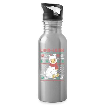 Père Noël Lama Noël Noël - Gourde avec paille intégrée - argent clair - Droite