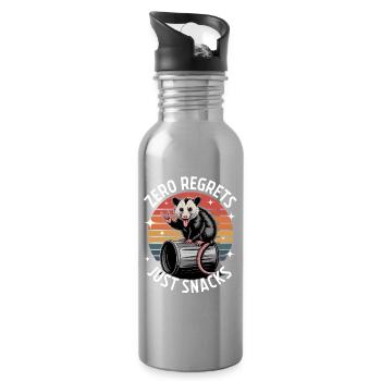Funny Opossum - Water bottle with straw - silver - Right