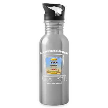 Camping - Water bottle with straw - silver - Right