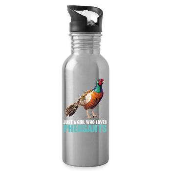 Pheasants Pheasant - Water bottle with straw - silver - Right