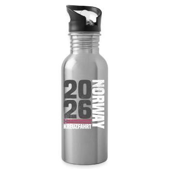Norwegen Kreuzfahrt 2026  - Trinkflasche mit integriertem Trinkhalm - Lightsilver - Rechts