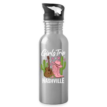 Girls Trip Nashville - Trinkflasche mit integriertem Trinkhalm - Lightsilver - Rechts