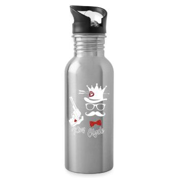 verliebt - Trinkflasche mit integriertem Trinkhalm - Lightsilver - Rechts
