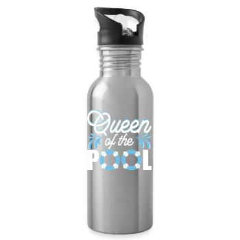Schwimmen Wassersport Schwimmer Geschenke - Trinkflasche mit integriertem Trinkhalm - Lightsilver - Rechts
