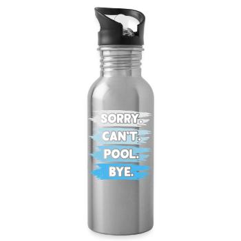 Schwimmen Wassersport Schwimmer Geschenke - Trinkflasche mit integriertem Trinkhalm - Lightsilver - Rechts