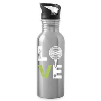 Golf - Trinkflasche mit integriertem Trinkhalm - Lightsilver - Rechts
