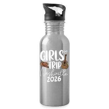 Voyage entre filles Nashville 2026 - Gourde avec paille intégrée - argent clair - Droite