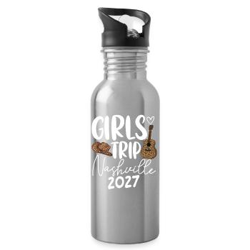 Girls Trip Nashville 2027 - Trinkflasche mit integriertem Trinkhalm - Lightsilver - Rechts