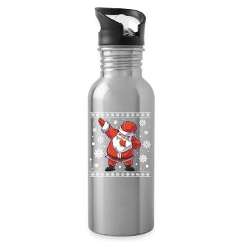 Hässlicher Weihnachts-Dab-Pullover Weihnachtsmann Tanz Lustig - Trinkflasche mit integriertem Trinkhalm - Lightsilver - Rechts