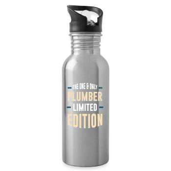 Klempner Limited Edition - Trinkflasche mit integriertem Trinkhalm - Lightsilver - Rechts