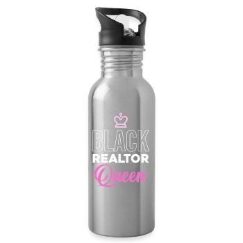 Black Property Queen - Water bottle with straw - silver - Right