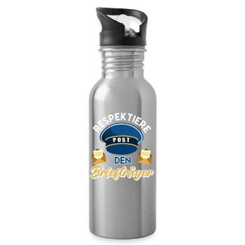 Postman RESPECT MAIL THE POSTMAN FUNNY - Water bottle with straw - silver - Right