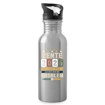 Rente 2026 Ich habe fertig - Trinkflasche mit integriertem Trinkhalm - Lightsilver - Rechts