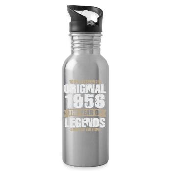 Original 1956 Vintage Vintage Anniversaire Rétro - Gourde avec paille intégrée - argent clair - Droite
