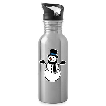bonhomme de neige - Gourde avec paille intégrée - argent clair - Droite