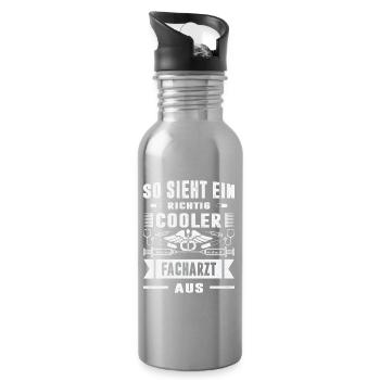 Pflegerin Geschenke Pflege Lustig Krankenpflegerin - Trinkflasche mit integriertem Trinkhalm - Lightsilver - Rechts