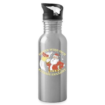 Weihnachtsmann Weihnachtszeit Bier Weihnachts - Trinkflasche mit integriertem Trinkhalm - Lightsilver - Rechts