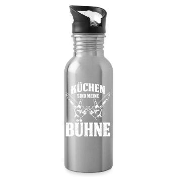 KITCHENS ARE MY STAGE Fun - Water bottle with straw - silver - Right