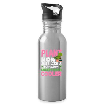 Cadeaux pour les jardins et les amoureux des plantes - Gourde avec paille intégrée - argent clair - Droite