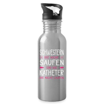Nurse Gifts Nursing Funny Nurse - Water bottle with straw - silver - Right
