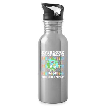 Special Needs School Teacher Special Education Pedagogue - Water bottle with straw - silver - Right