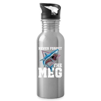 Équipe de recherche Meg Megalodon Tooth Shark Lover - Gourde avec paille intégrée - argent clair - Droite