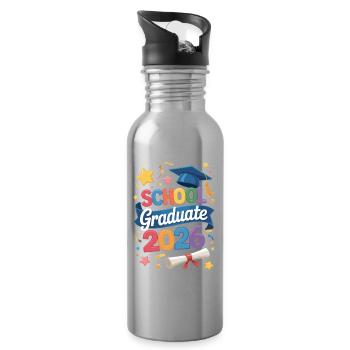 School Graduate 2026 Quote - Water bottle with straw - silver - Right