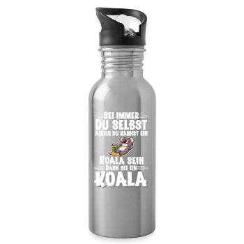 Koala - Gourde avec paille intégrée - argent clair - Droite