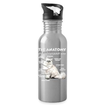 Dictons de chats Amateur de chats Cadeau Fan de chat - Gourde avec paille intégrée - argent clair - Droite