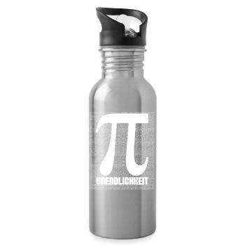 Motif de symboles Pi Nerd - Gourde avec paille intégrée - argent clair - Droite