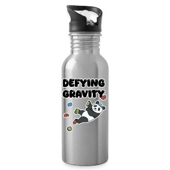 Chill Panda Climbing | Defying Gravity Bouldering - Trinkflasche mit integriertem Trinkhalm - Lightsilver - Rechts