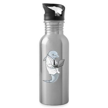 Dolphin Laptop - Water bottle with straw - silver - Right