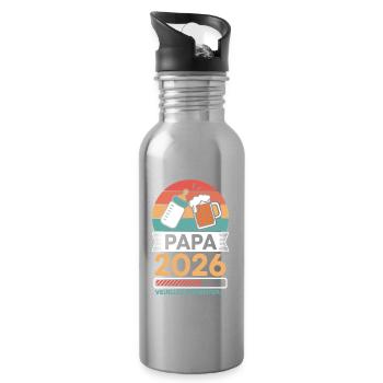 Dad 2026 Please Wait Future Dad Humor - Water bottle with straw - silver - Right