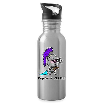 Tapfere Mimi – Cartoon Ritter mit Teddy - Trinkflasche mit integriertem Trinkhalm - Lightsilver - Rechts