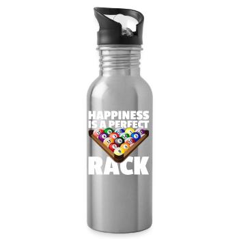Perfect rack lustiges Billard Billardspieler - Trinkflasche mit integriertem Trinkhalm - Lightsilver - Rechts