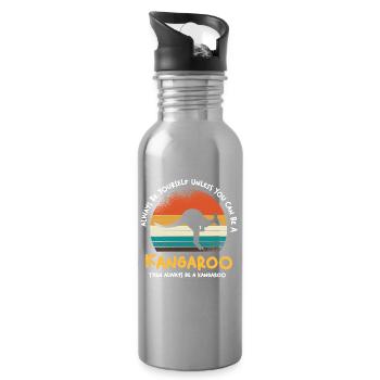 Kangaroo Retro Sunset - Gourde avec paille intégrée - argent clair - Droite